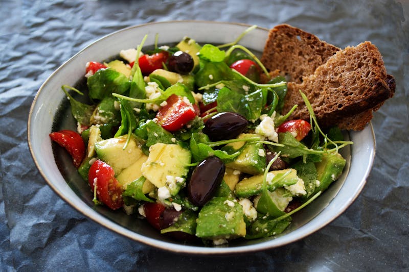 dions greek salad with olives and feta